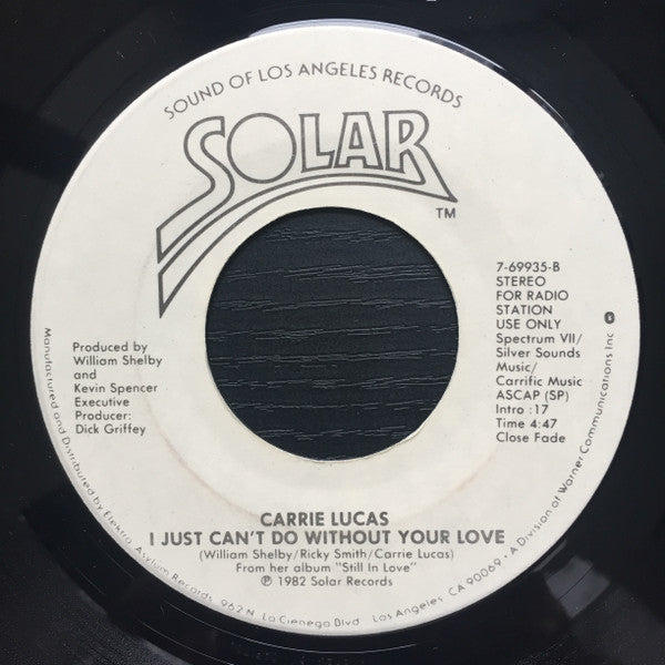 Carrie Lucas : Men / I Just Can't Do Without Your Love (7", Single, Promo)