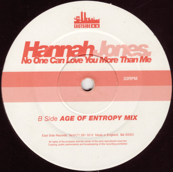Hannah Jones : No One Can Love You More Than Me (12")