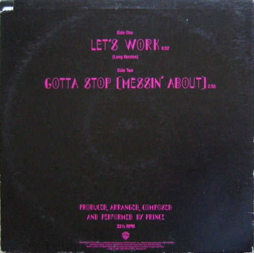 Prince : Let's Work (12", Single, ARC)
