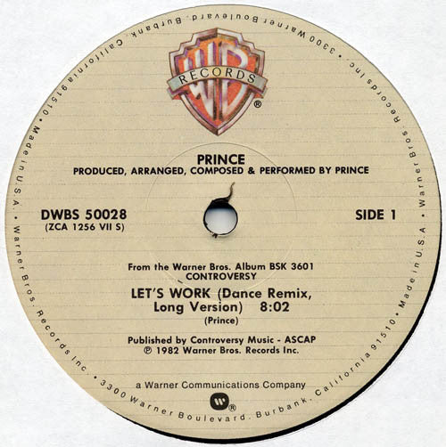Prince : Let's Work (12", Single, ARC)