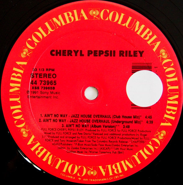Cheryl Pepsii Riley : Ain't No Way (12")