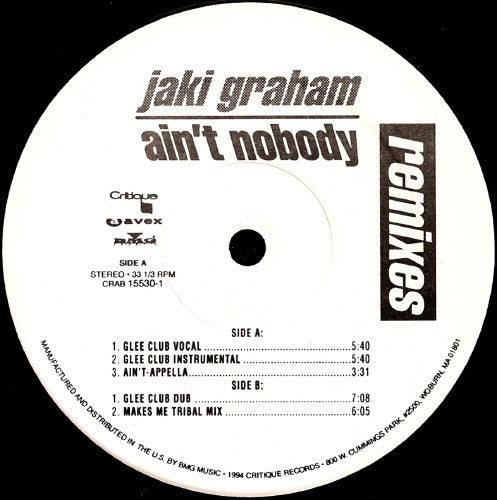 Jaki Graham : Ain't Nobody (Remixes) (12")