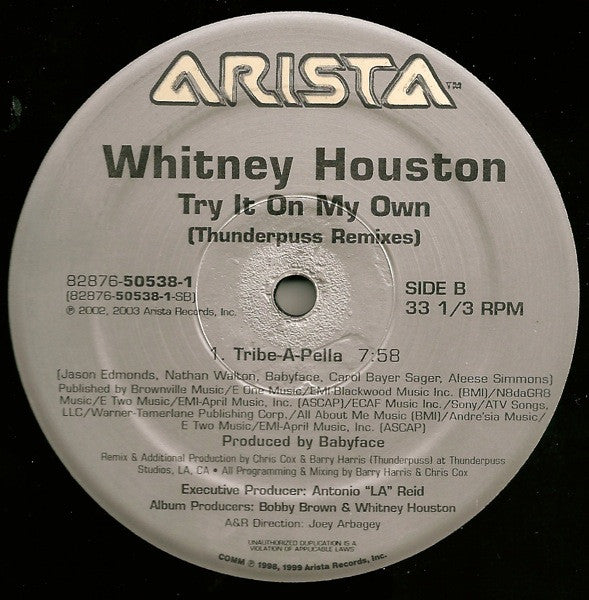 Whitney Houston : Try It On My Own (Thunderpuss Remixes) (2x12")