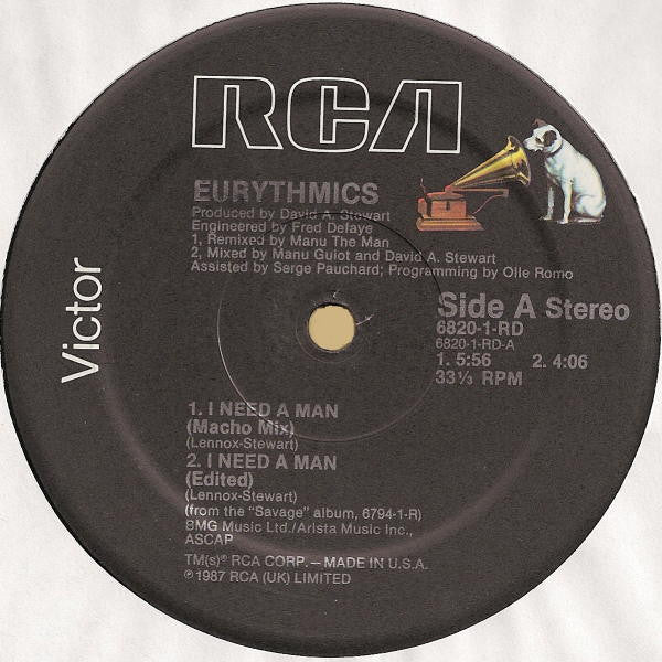 Eurythmics : I Need A Man (12", Single)