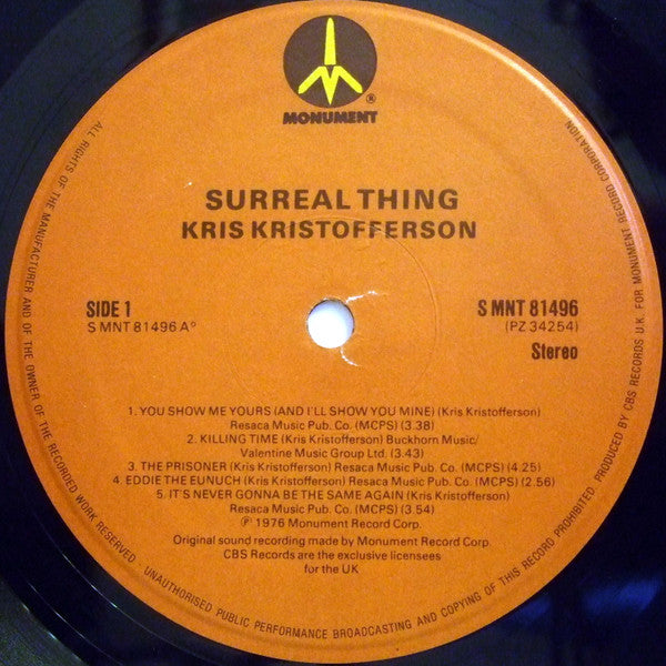Kris Kristofferson : Surreal Thing (LP, Album)