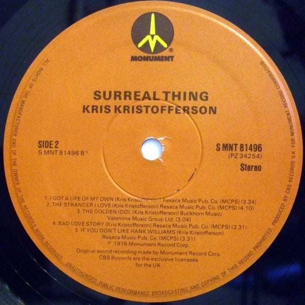 Kris Kristofferson : Surreal Thing (LP, Album)