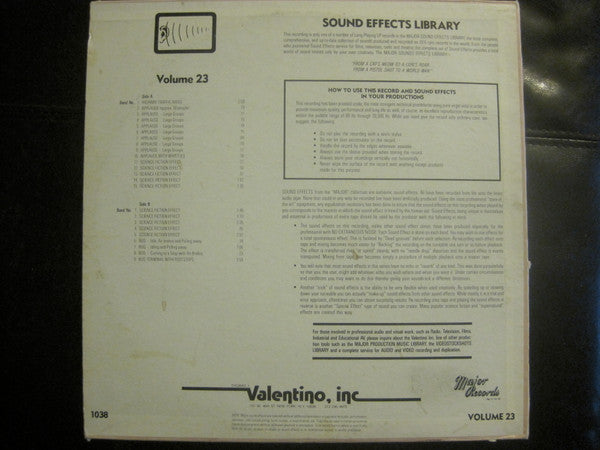 No Artist : Sound Effects Volume 23 (LP, Mono)