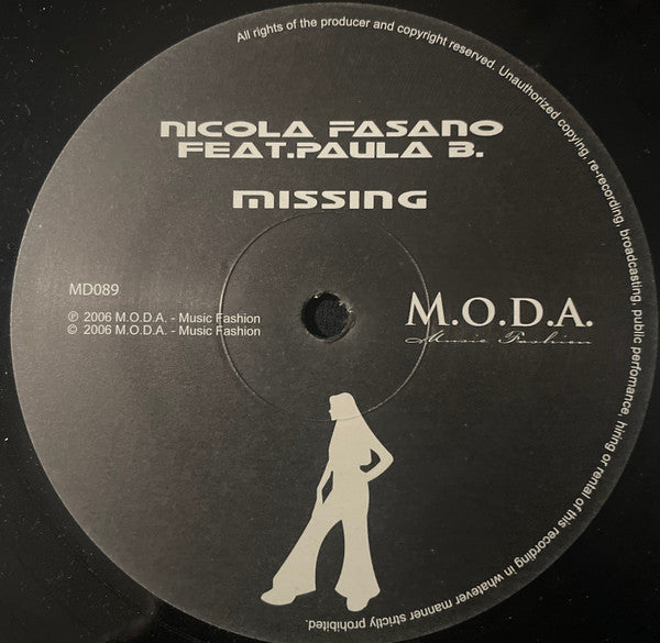 Nicola Fasano Feat. Paula B. : Missing (12")