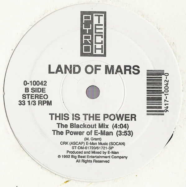 Land Of Mars : This Is The Power (12")