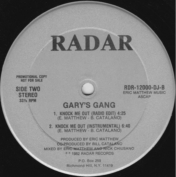 Gary's Gang : Knock Me Out (12", Promo, Gre)