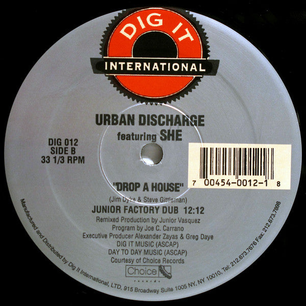 Urban Discharge Featuring She (9) : Drop A House (12")