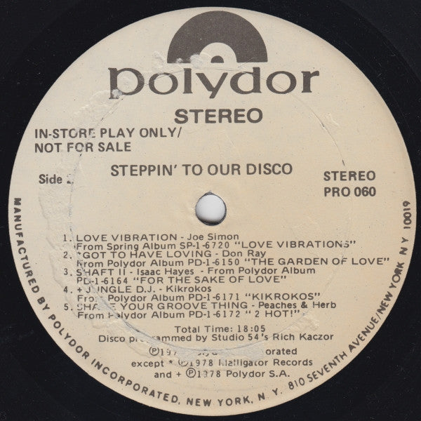 Various : Steppin' To Our Disco (LP, Comp, Mixed, Promo)