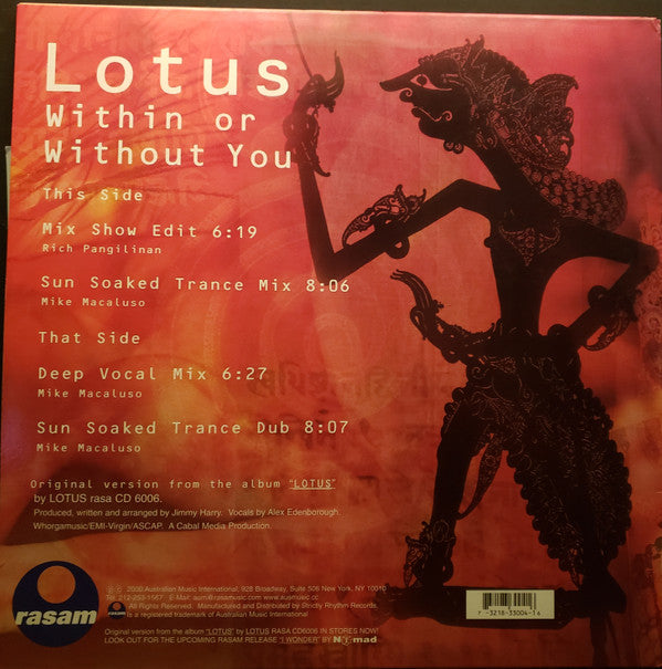 Lotus : Within Or Without You (Mike Macaluso Mixes) (12")