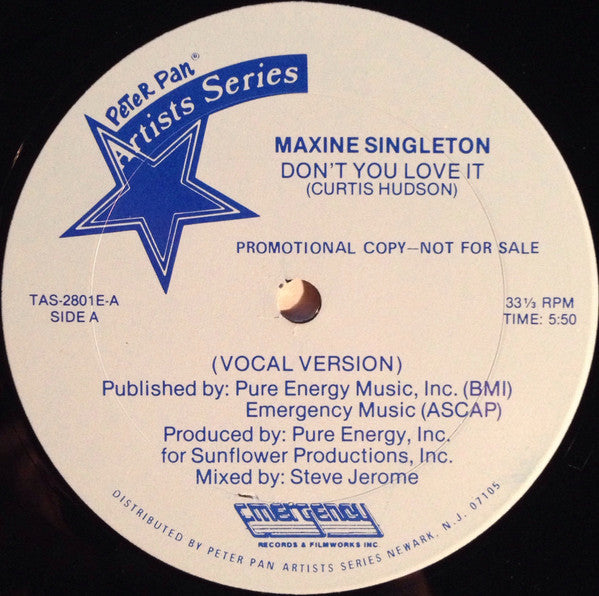 Maxine Singleton : Don't You Love It (12", Promo)