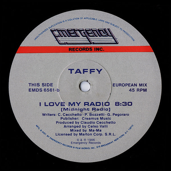 Taffy : I Love My Radio (Midnight Radio) (12")