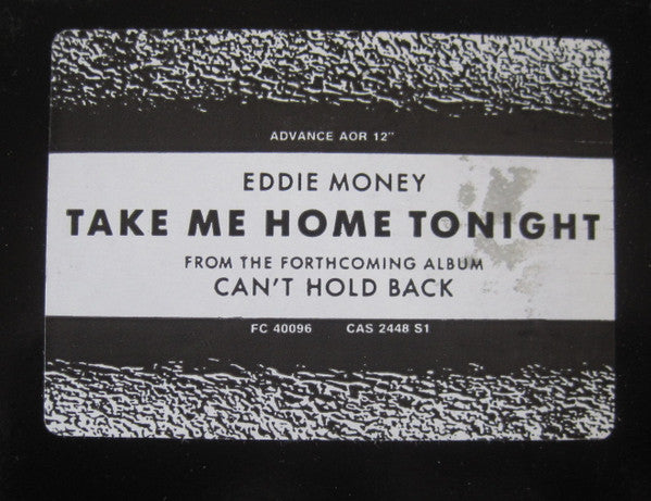 Eddie Money : Take Me Home Tonight (12", Promo)