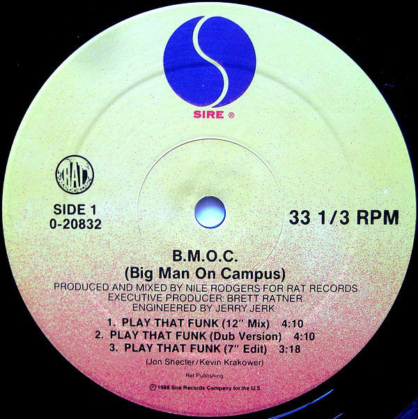 B.M.O.C. (Big Man On Campus) : Play That Funk (12", Maxi)