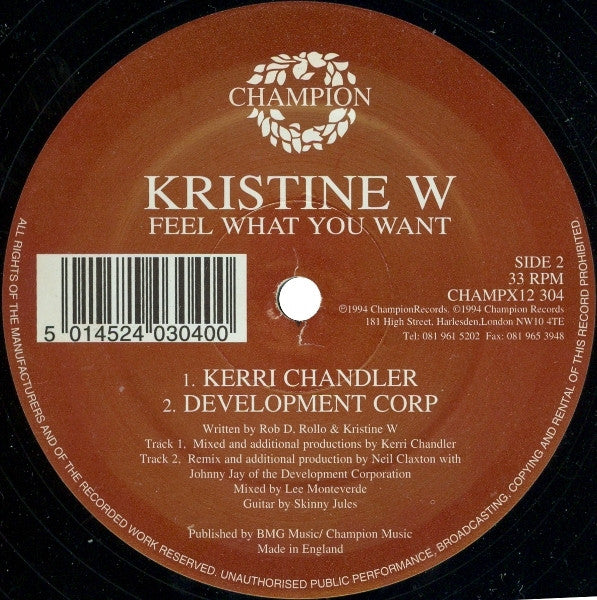 Kristine W : Feel What You Want (Remixes) (12", Single)