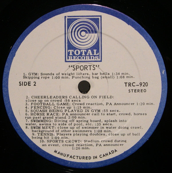 No Artist : Sound Effects - Sports (LP)
