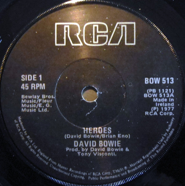 David Bowie : Heroes (7", Single, RE)