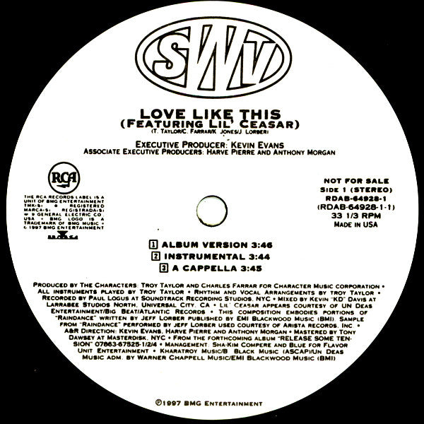 SWV : Gettin' Funky / Love Like This (12", Single, Promo)