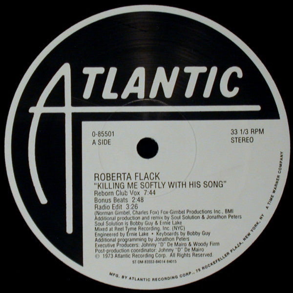 Roberta Flack : Killing Me Softly With His Song (12")
