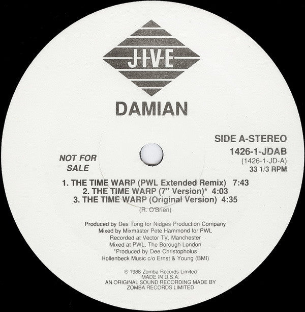 Damian : The Time Warp (12", Promo)