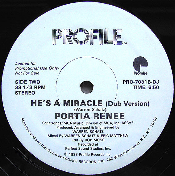 Portia Renee : He's A Miracle (12", Single, Promo)
