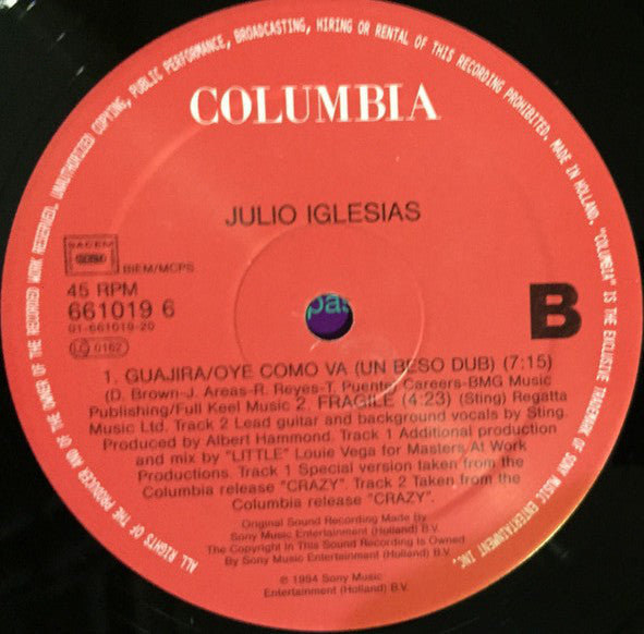Julio Iglesias : Guajira / Oye Como Va (12")