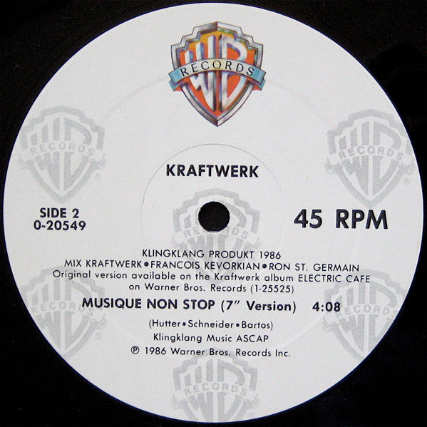 Kraftwerk : Musique Non Stop (12", All)