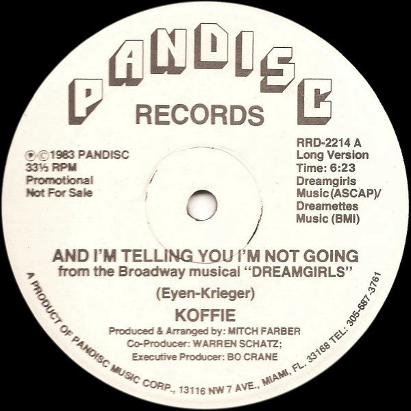 Koffie : And I'm Telling You I'm Not Going (12", Promo)