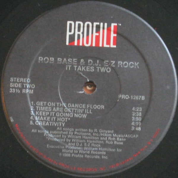 Rob Base & D.J. E-Z Rock* : It Takes Two (LP, Album)