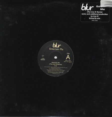 Blur : Entertain Me (The Live It! Remix) (12", S/Sided, Etch, Promo)