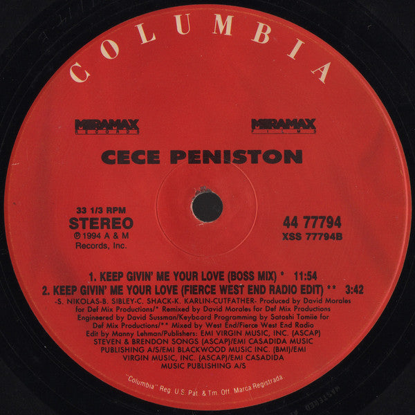 Ce Ce Peniston : Keep Givin' Me Your Love (12", Single)