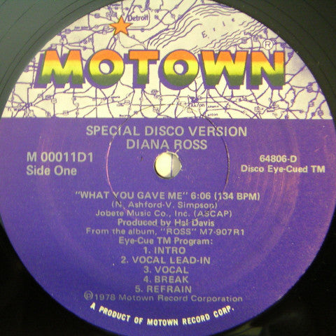 Diana Ross / Bonnie Pointer : What You Gave Me / Free Me From My Freedom (12")