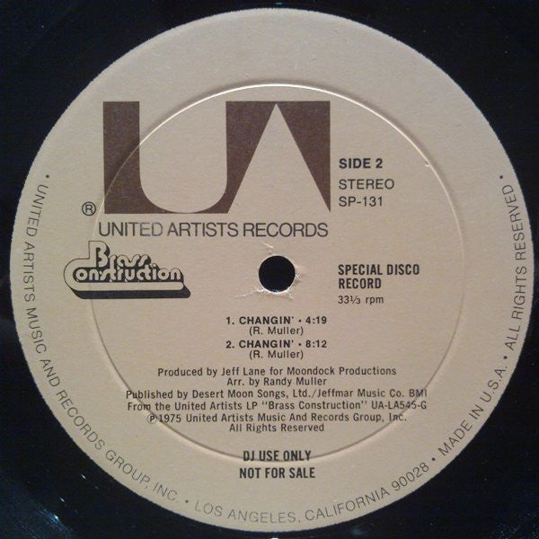 Brass Construction : Love / Changin' (12", Single, Promo)