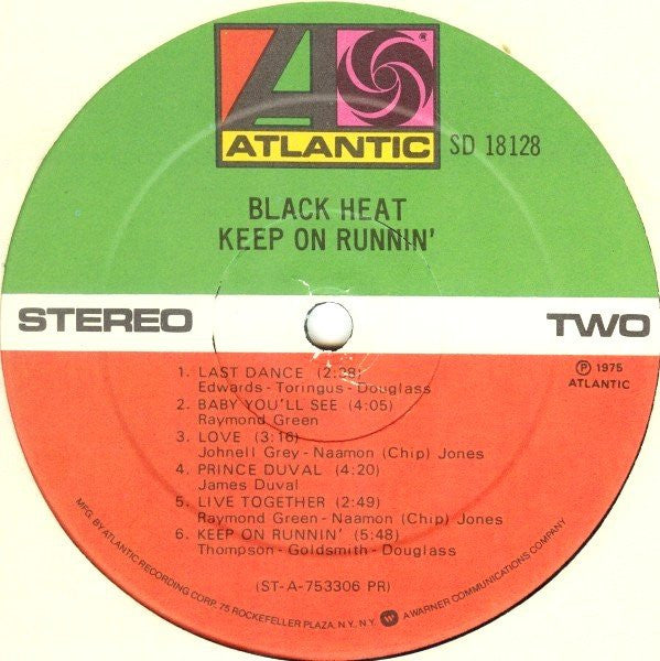 Black Heat : Keep On Runnin' (LP, Album, PR )