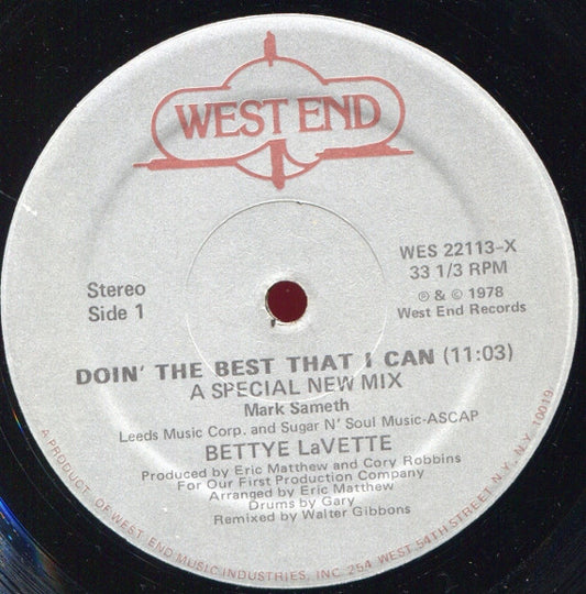 Bettye LaVette : Doin' The Best That I Can (12", Single)