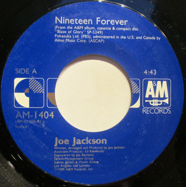 Joe Jackson : Nineteen Forever (7", Single, Styrene, All)