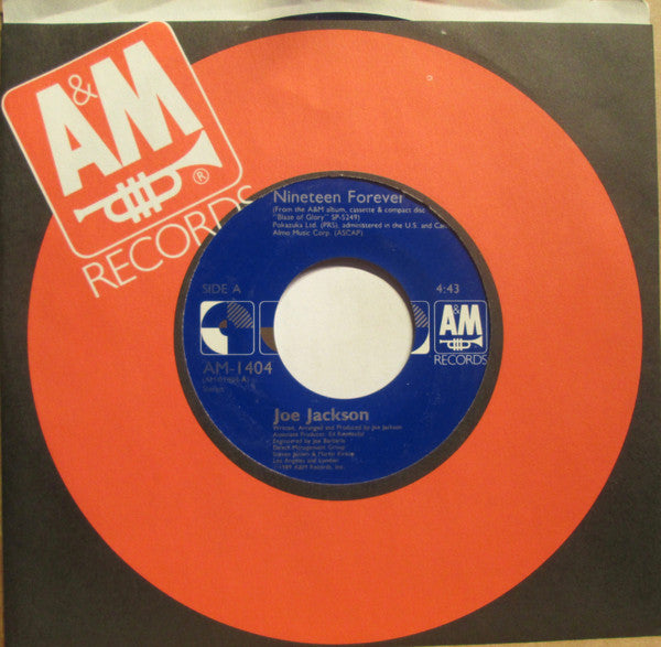 Joe Jackson : Nineteen Forever (7", Single, Styrene, All)