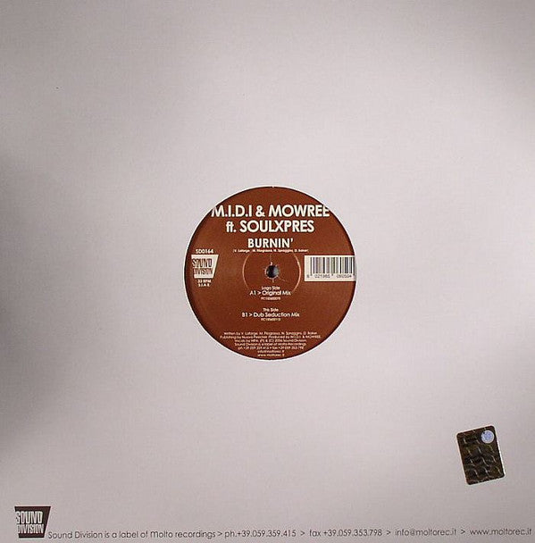 M.I.D.I. & Mowree Feat. SoulXpres : Burnin' (12")
