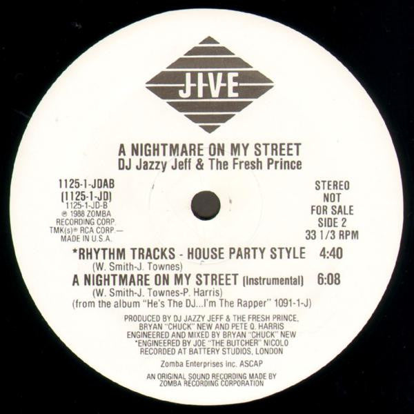 DJ Jazzy Jeff & The Fresh Prince : A Nightmare On My Street (12", Promo)