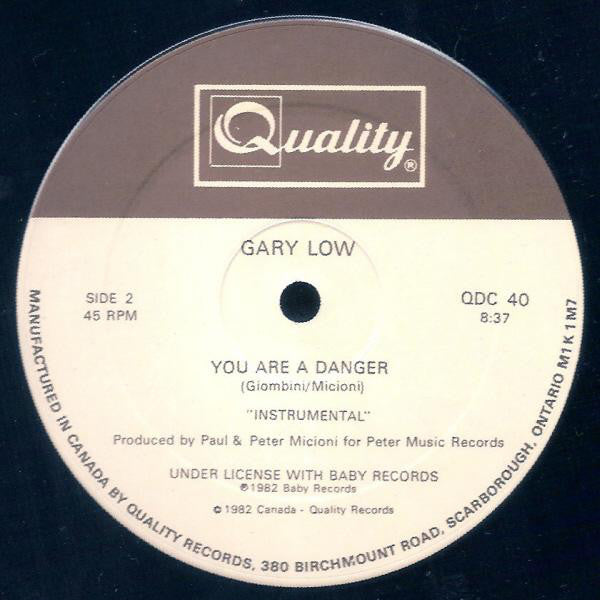 Gary Low : You Are A Danger (12", Single)