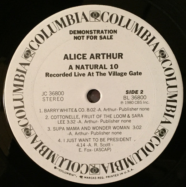 Alice Arthur : A Natural 10 (LP, Promo)