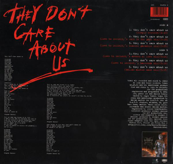 Michael Jackson : They Don't Care About Us (12")