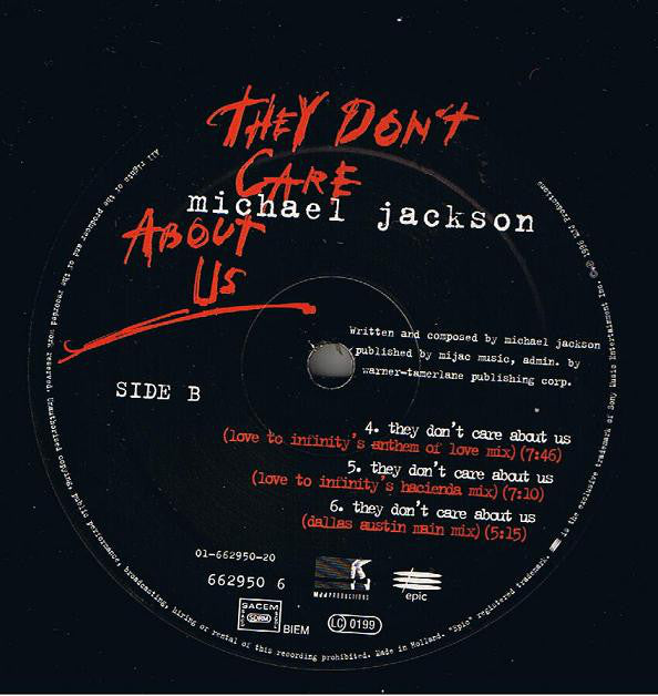 Michael Jackson : They Don't Care About Us (12")