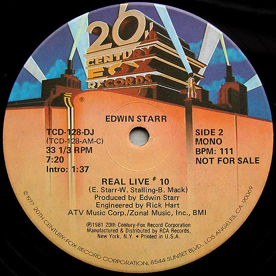 Edwin Starr : Real Live # 10 (12", Promo)