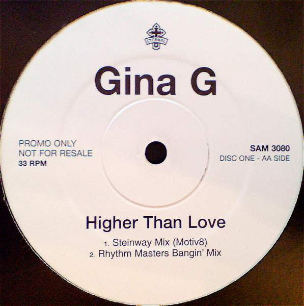 Gina G : Higher Than Love (12", Promo)