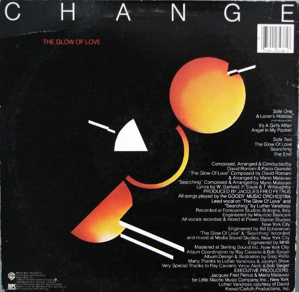 Change : The Glow Of Love (LP, Album, Los)