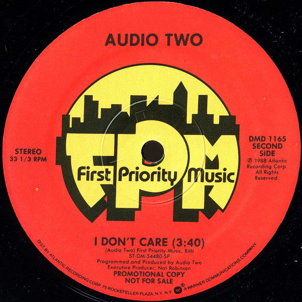 Audio Two : I Don't Care (12", Promo)